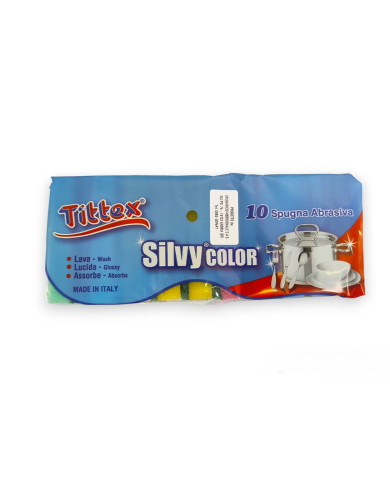 SPUGNA TITTEX PIATTI PICCOLA SILVY COLOR 10PZ