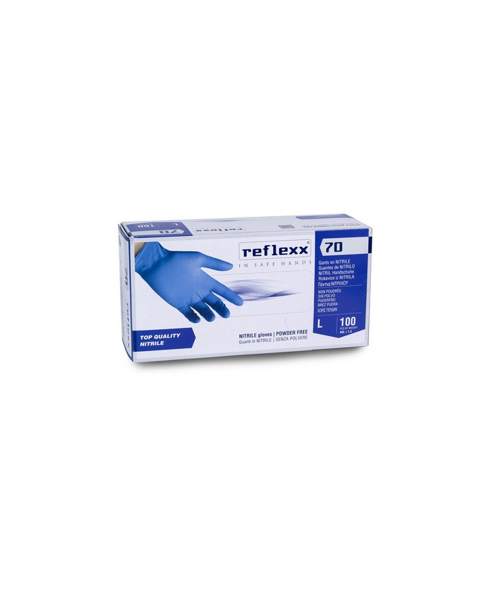 GUANTI NITRILE 100 PEZZI LARGE REFREX 70