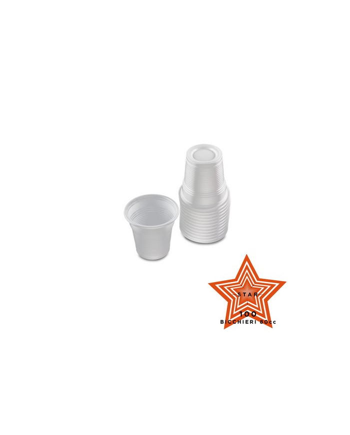 BICCHIERI 80CC CAFFE BIANCHI 100PZ STAR