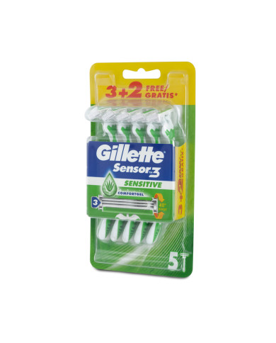 GILLETTE SENSOR 3 R & G SENSITIVE 3+2PZ
