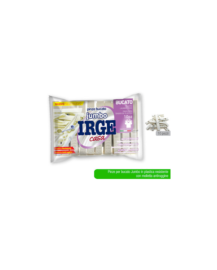 MOLLETTE IRGE PLASTICA 10PZ BIANCHE JUMBO