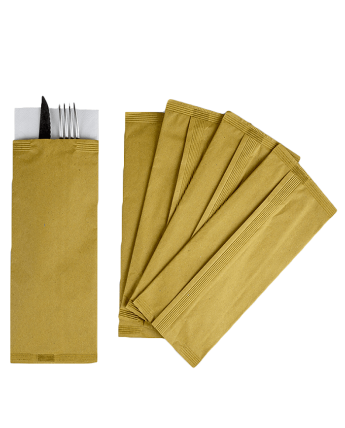 BUSTA PORTA POSATE 100PZ CARTA PAGLIA-FG-CP-