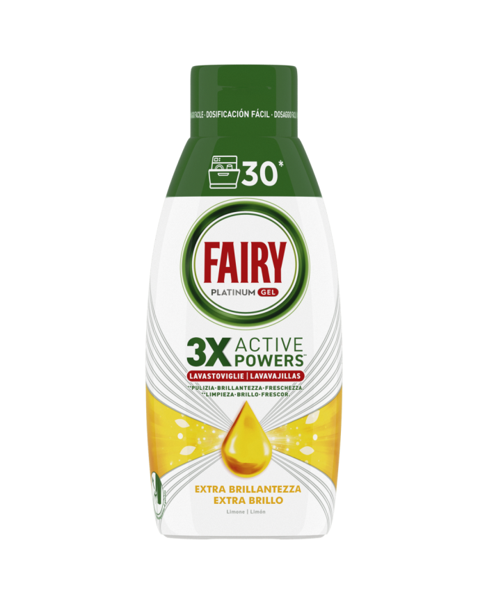 FAIRY PLATINUM GEL 600ML LEMON