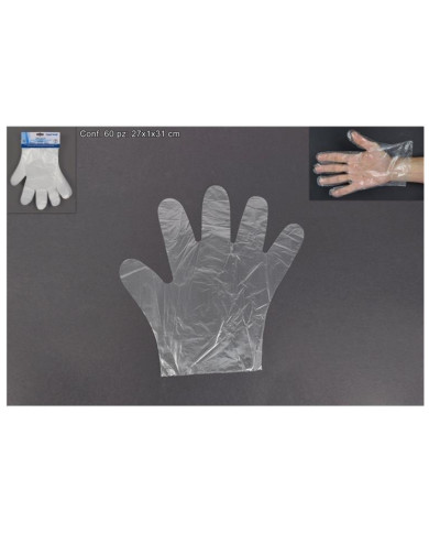 GUANTI MULTIUSO TRASPARENTI SET 60 PZ.