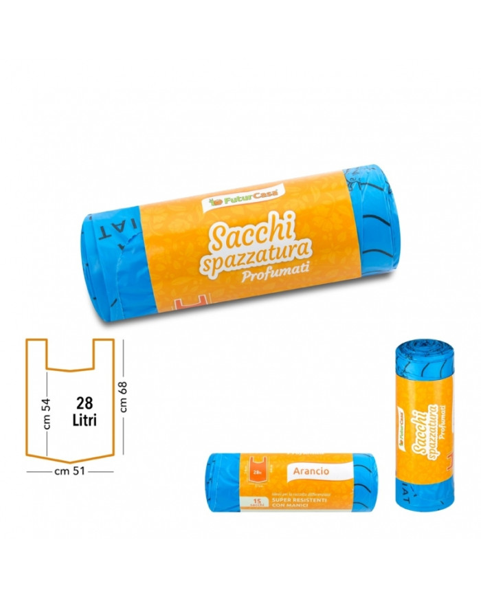 FC SACCO ARANCIO C/MANICI 51X68 CM 15PZ