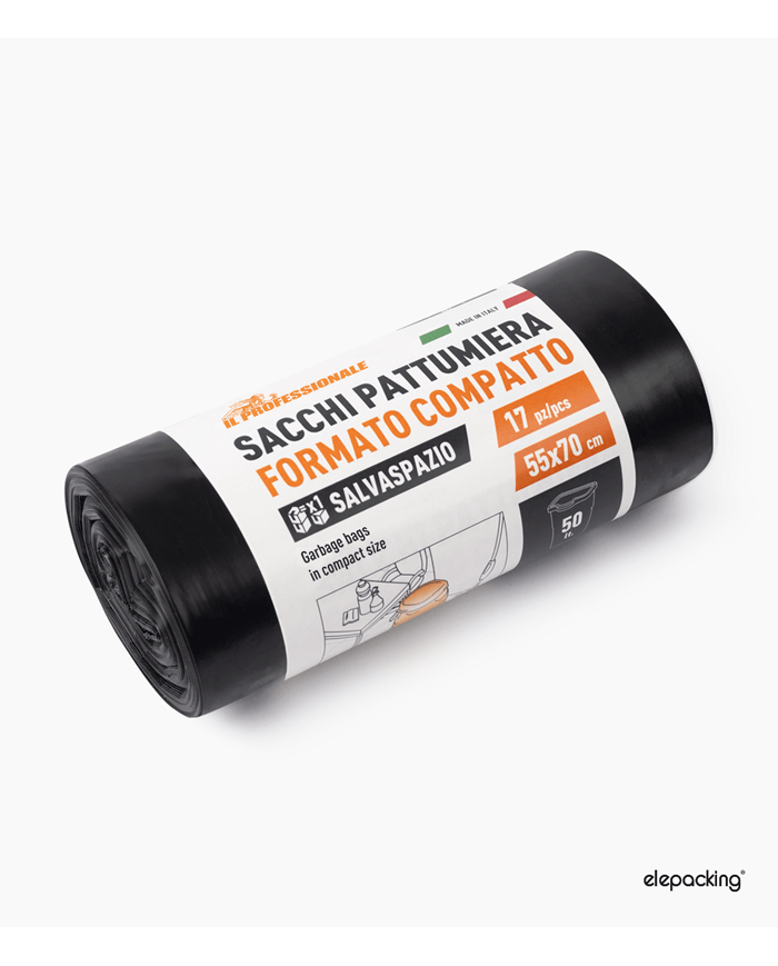 COMPATTO SACCO NERO 55X70 17PZ IL PROF.