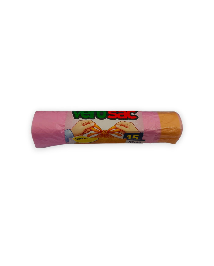 VEROSAC 55X65 C/LEGACCI ROSA 15PZ